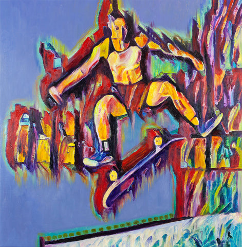 Skateboarding (Original Painting)