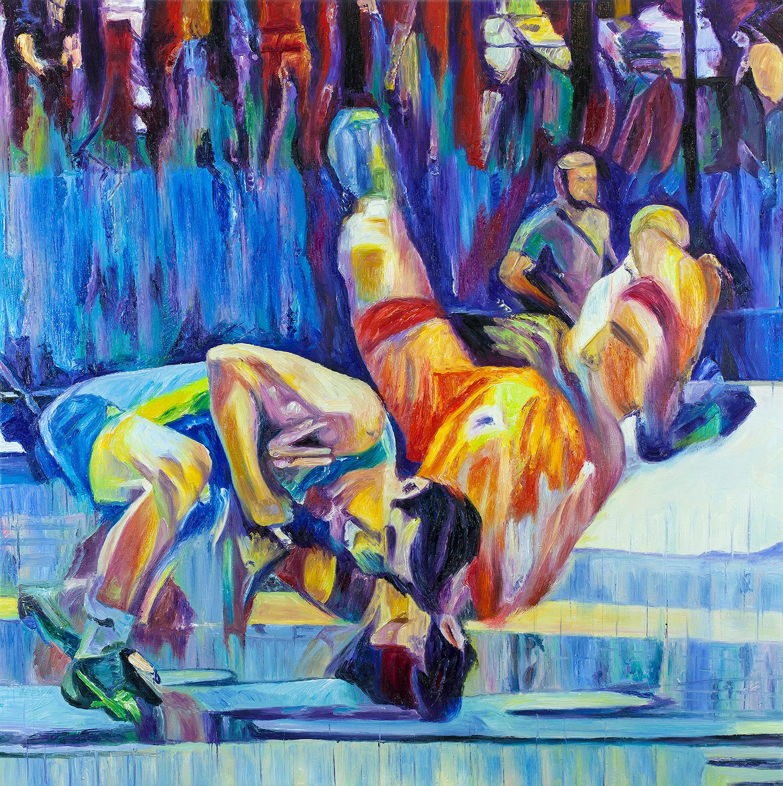 Wrestling (Original Painting)