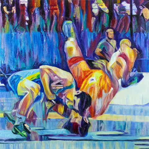 Wrestling (Original Painting)